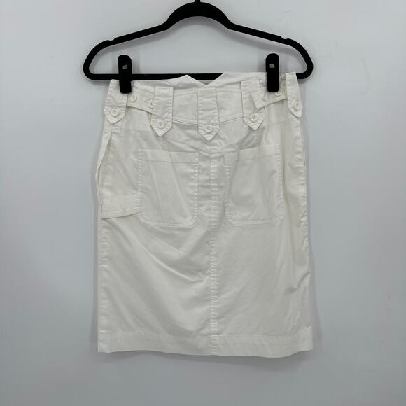 Chloe White Cotton Pencil Skirt Size 38/ US 6 - Picture 3 of 6
